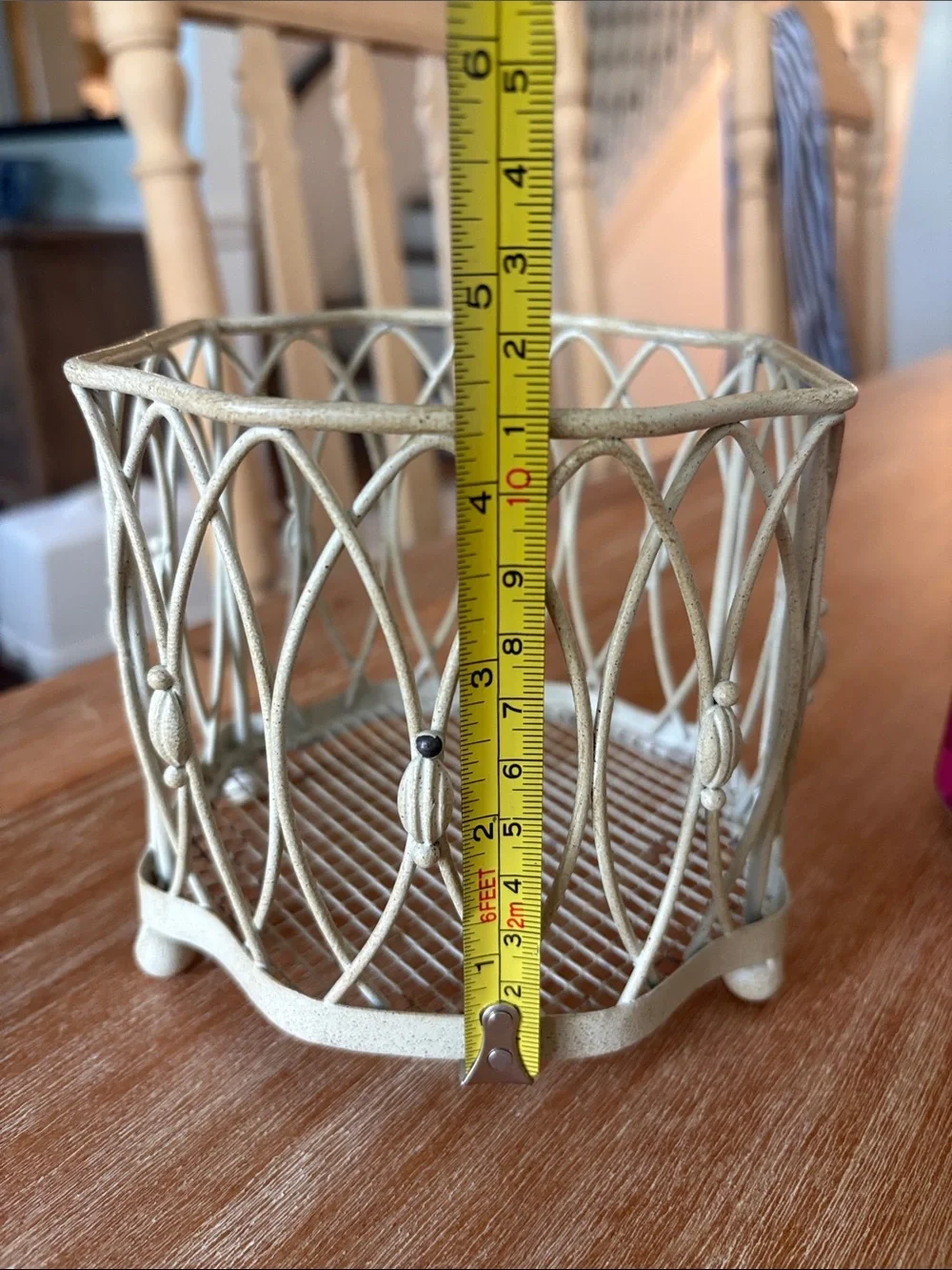Decorative Cream Metal Basket